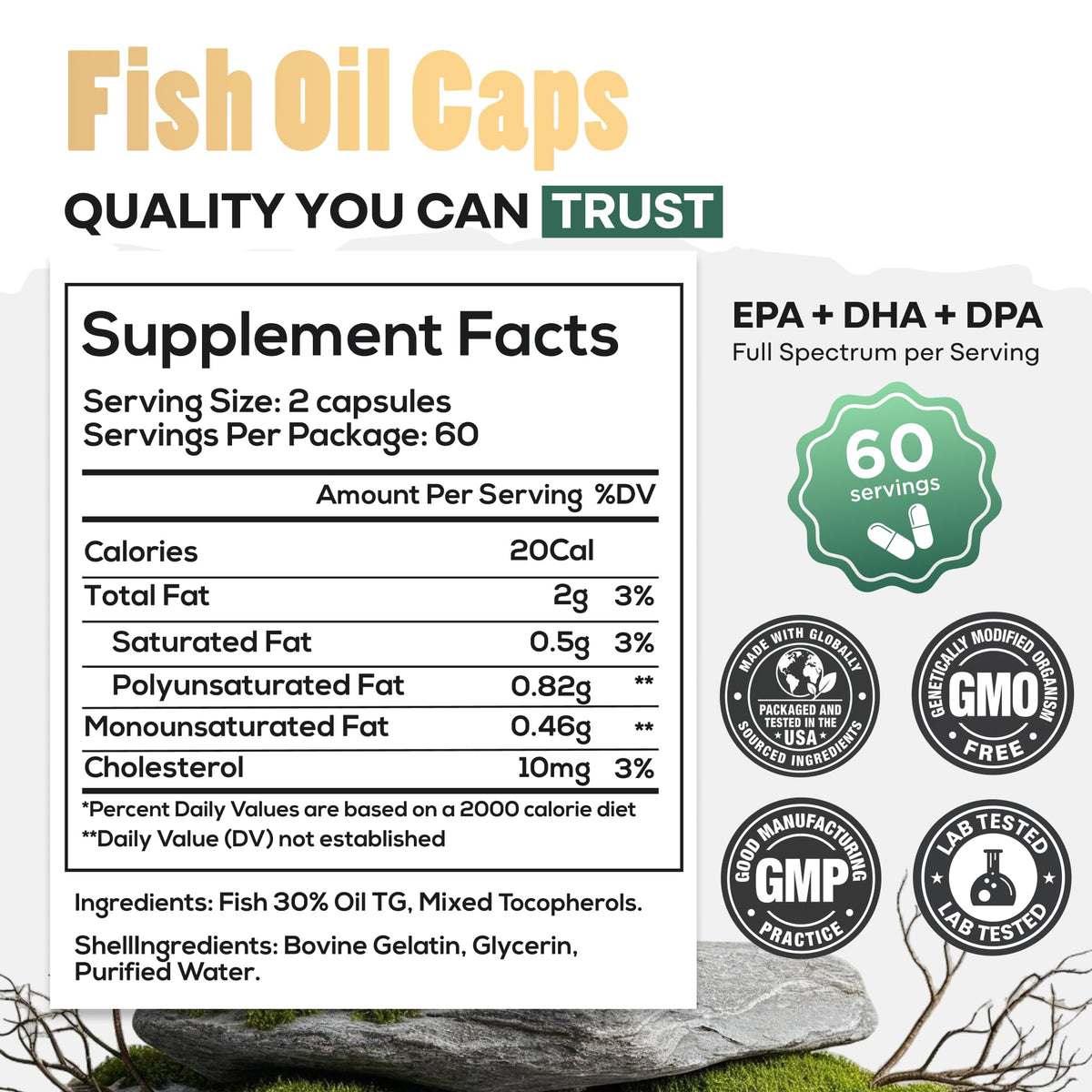 Fish Oil Omega 3 Supplements 120 Capsules Q3771