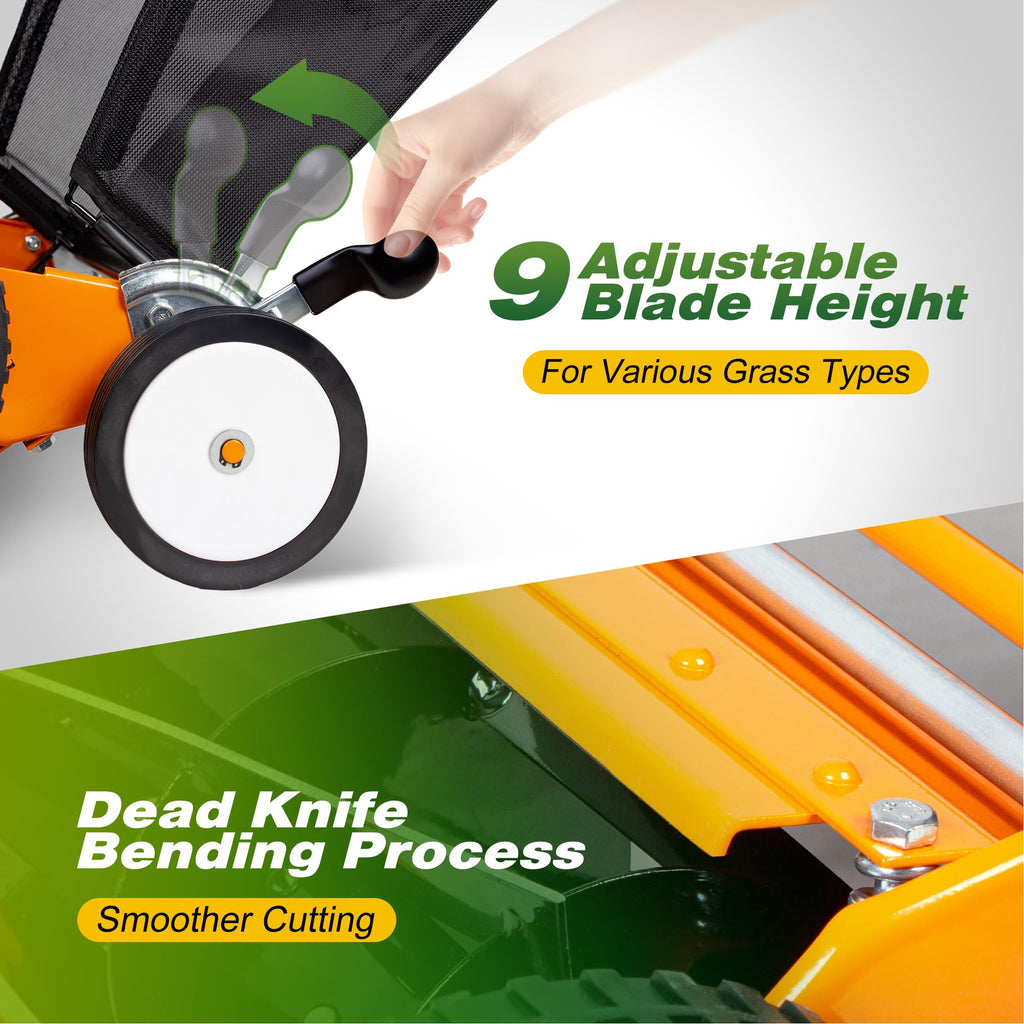 20-Inch 5-Blade Manual Reel Lawn Mower with Grass Catcher H7982