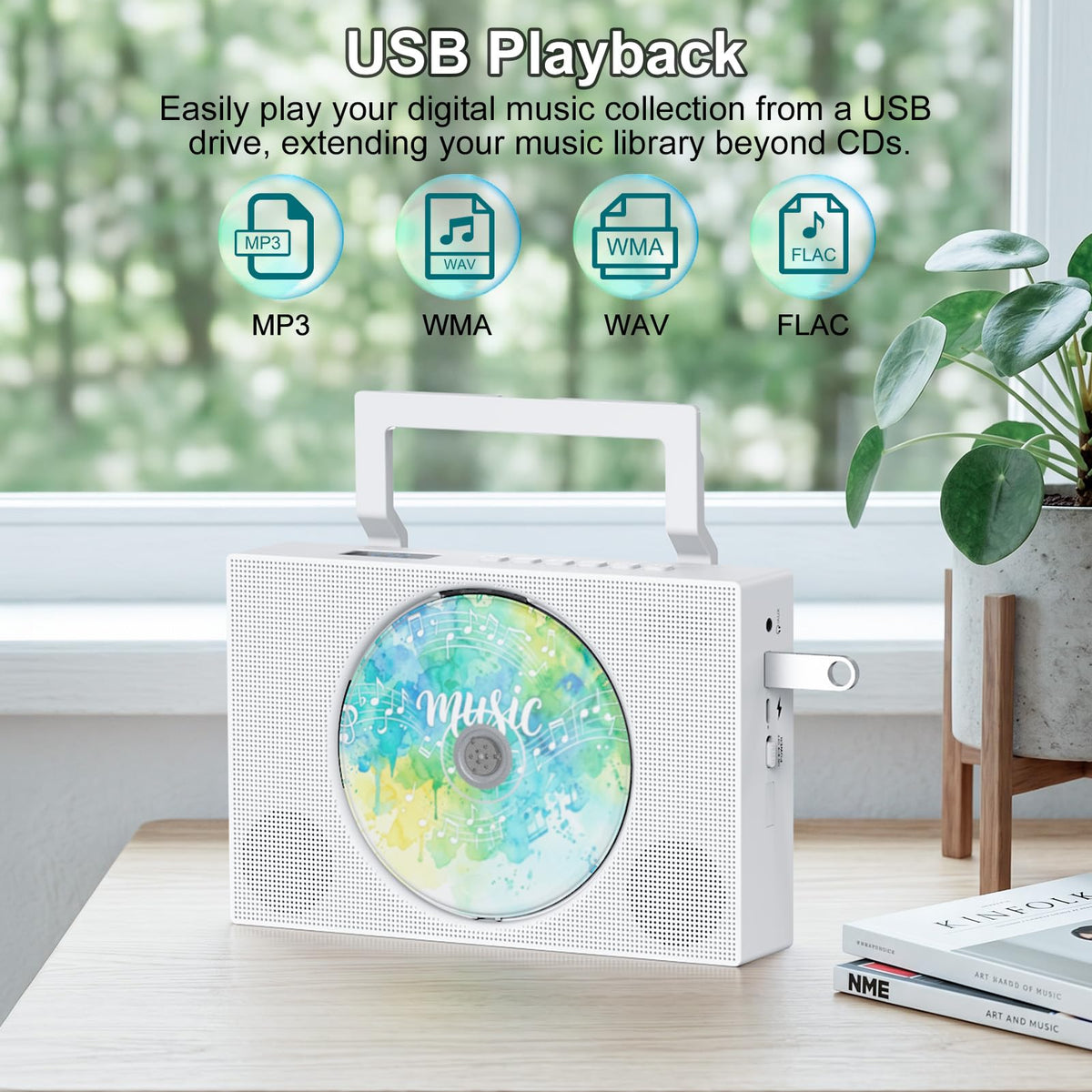 Portable CD Player with Bluetooth & Speakers Q776