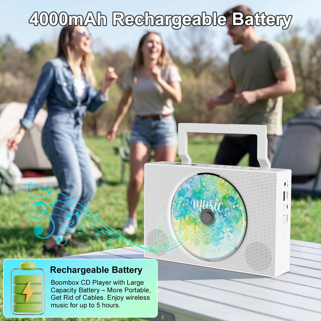 Portable CD Player with Bluetooth & Speakers Q776