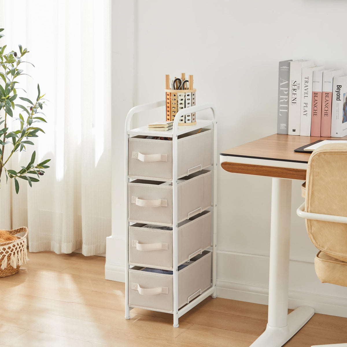 4 Drawer Narrow Fabric Dresser K712
