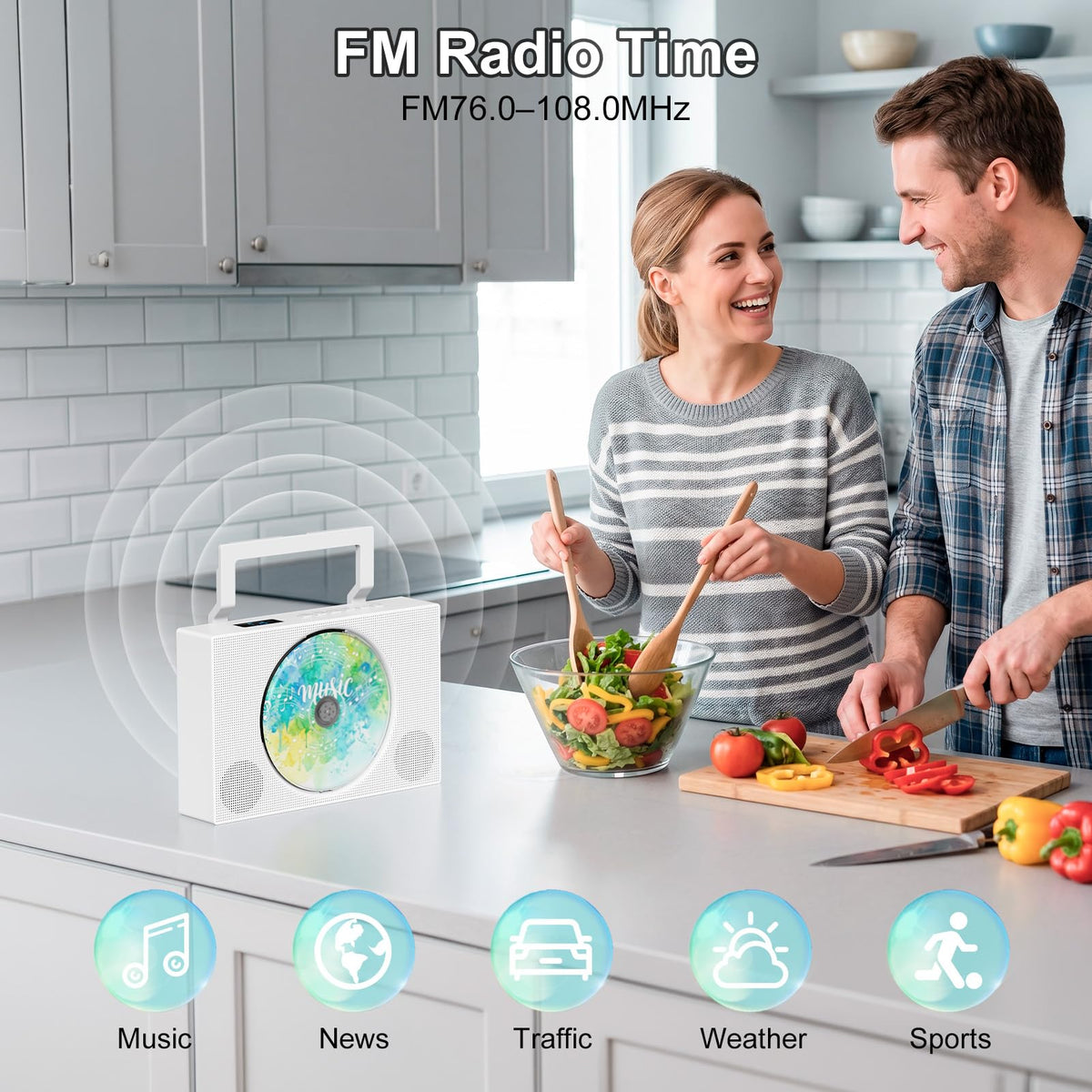 Portable CD Player with Bluetooth & Speakers Q776