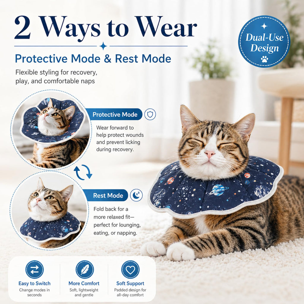 Soft Cat Recovery Cone Collar for Small Medium Cats L9937