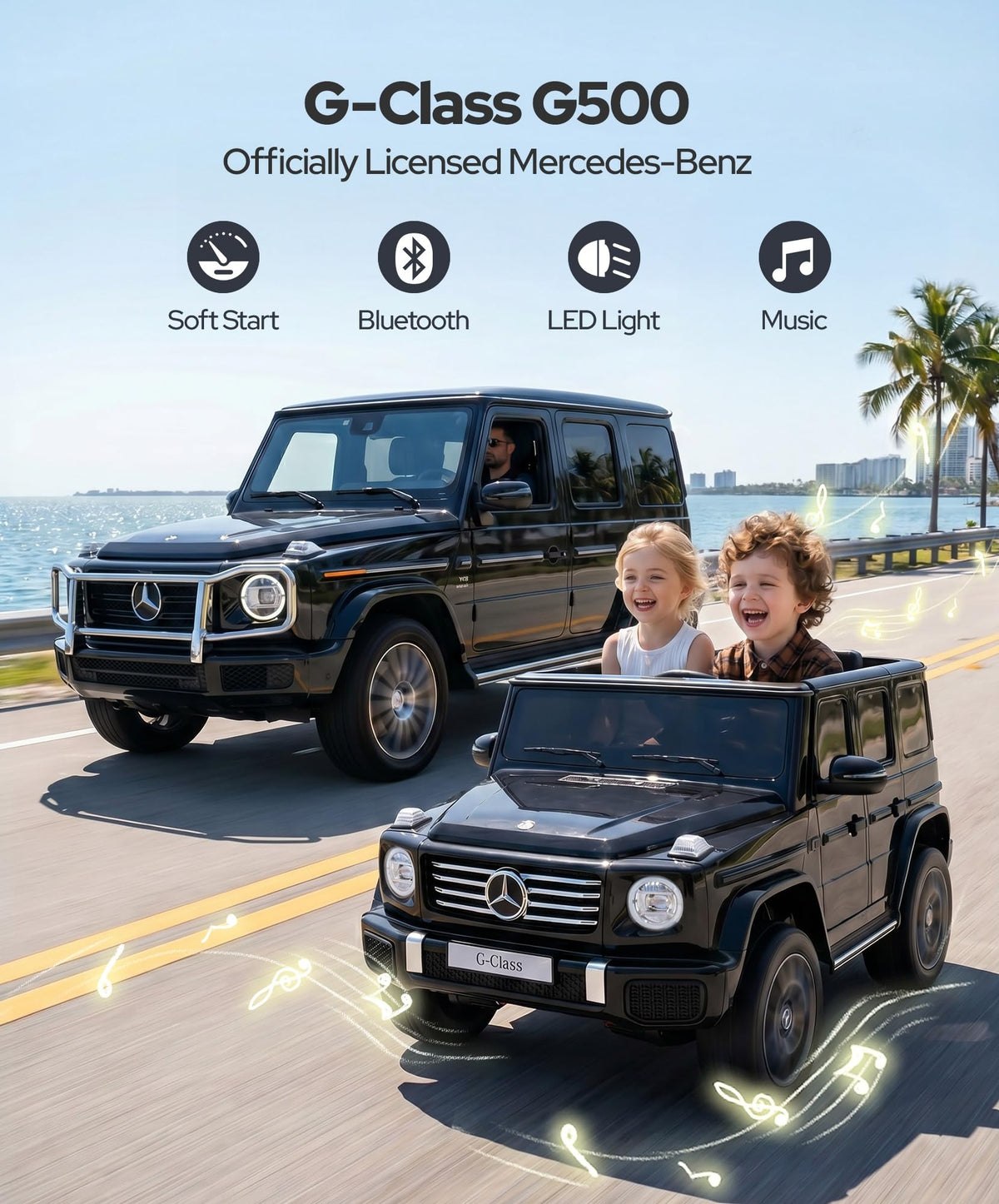 2 Seater 24v 4WD Ride on Car with Remote Control, Black G42496