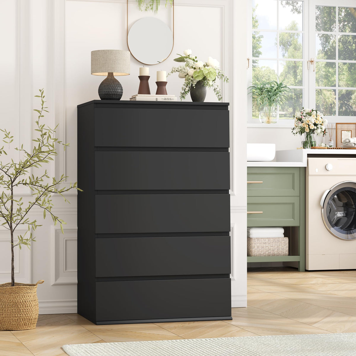 Black 5 Drawer Dresser F77909