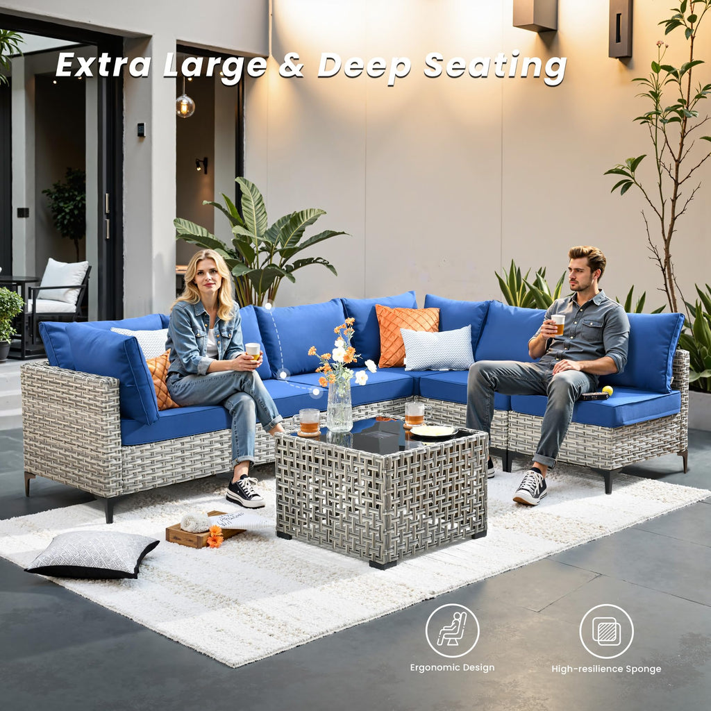 5 PCS Rattan Patio Conversation Set with Coffee Table G4435