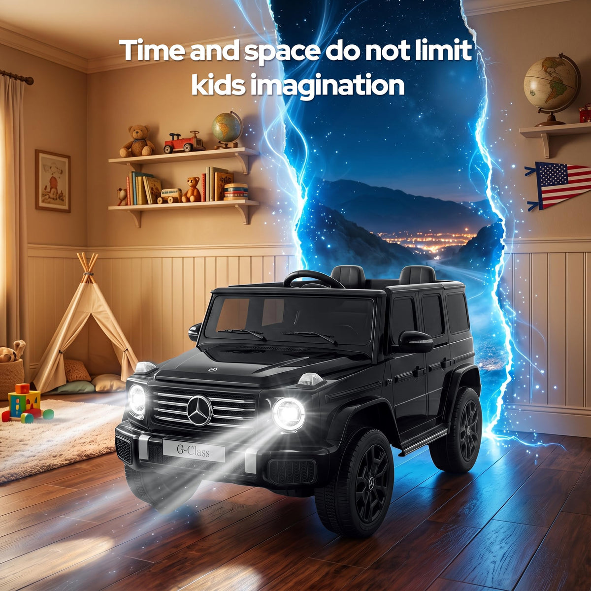 2 Seater 24v 4WD Ride on Car with Remote Control, Black G42496