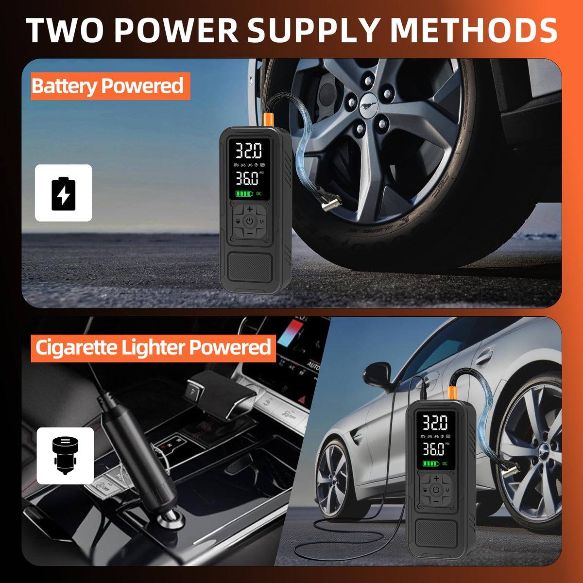 Portable Air Compressor 6000mAh 150PSI Tire Inflator B768
