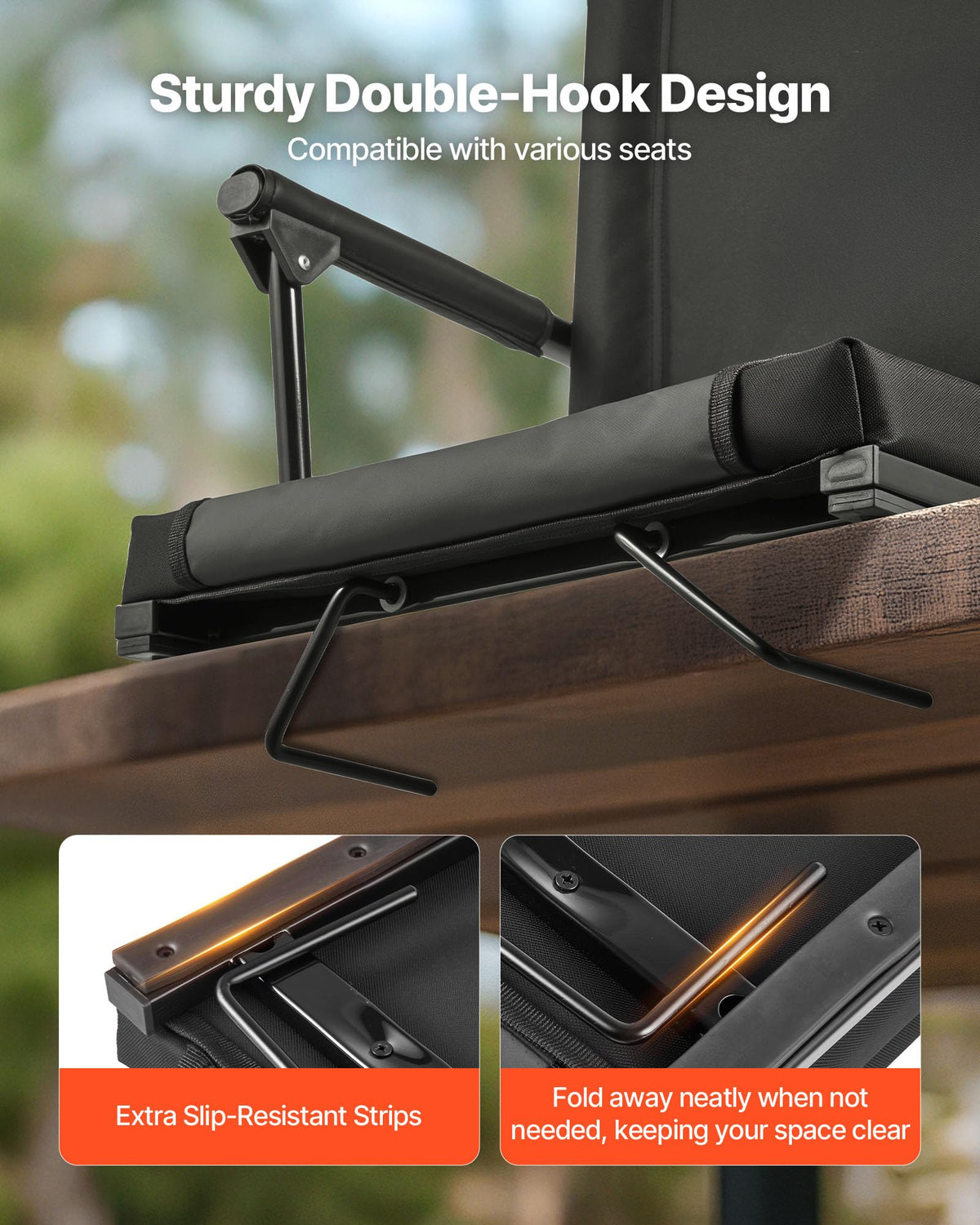 Portable Bleacher Seat with Armrest, Back Support and Cup Holder, Black U55080