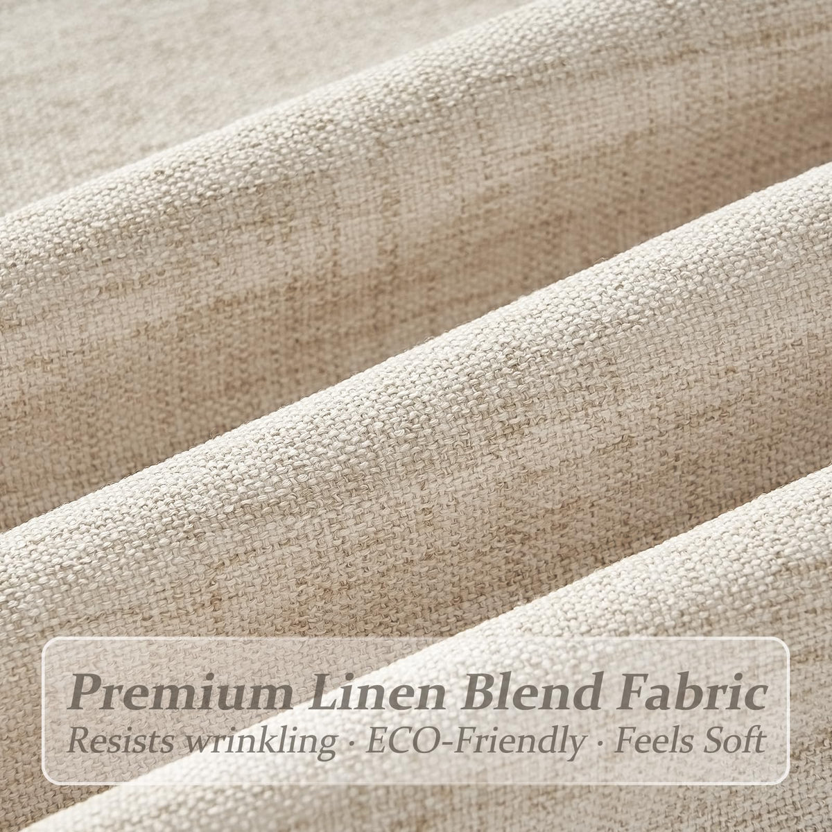 Natural Linen Pleated Curtains 86 Inches Long 50 Inch Wide 2 Panels Set N5769