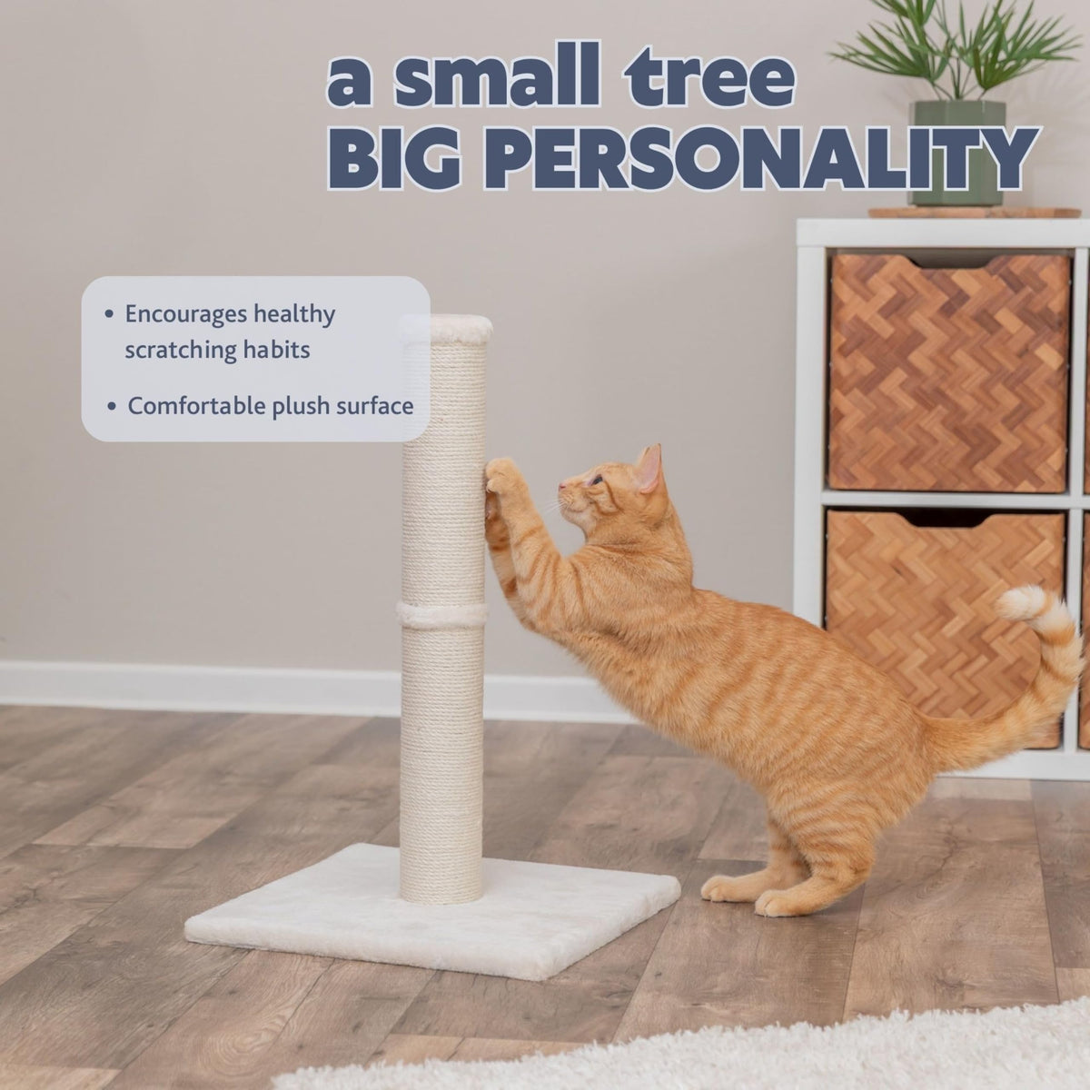 Beige Jute Cat Scratching Post K599