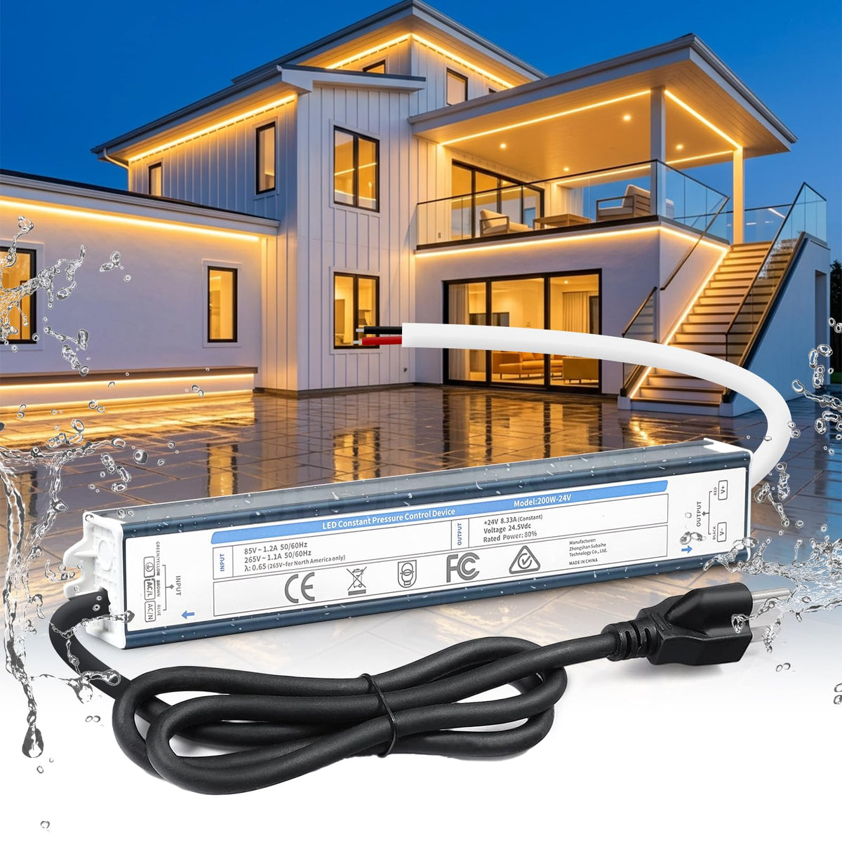 200 Watts 24V Waterproof LED Driver Q9394