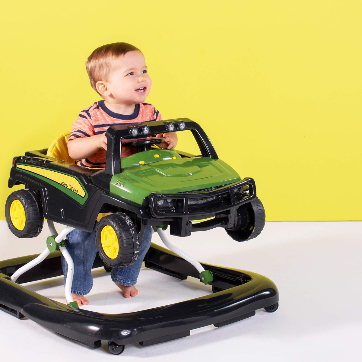 Green Baby Activity Center & Push Walker with Steering Wheel Toy D578