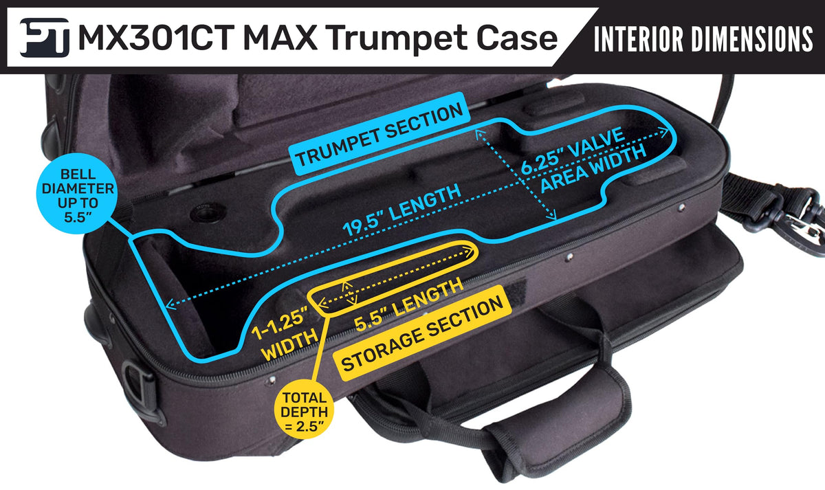 Black Trumpet Case with Sheet Music Pocket G5857