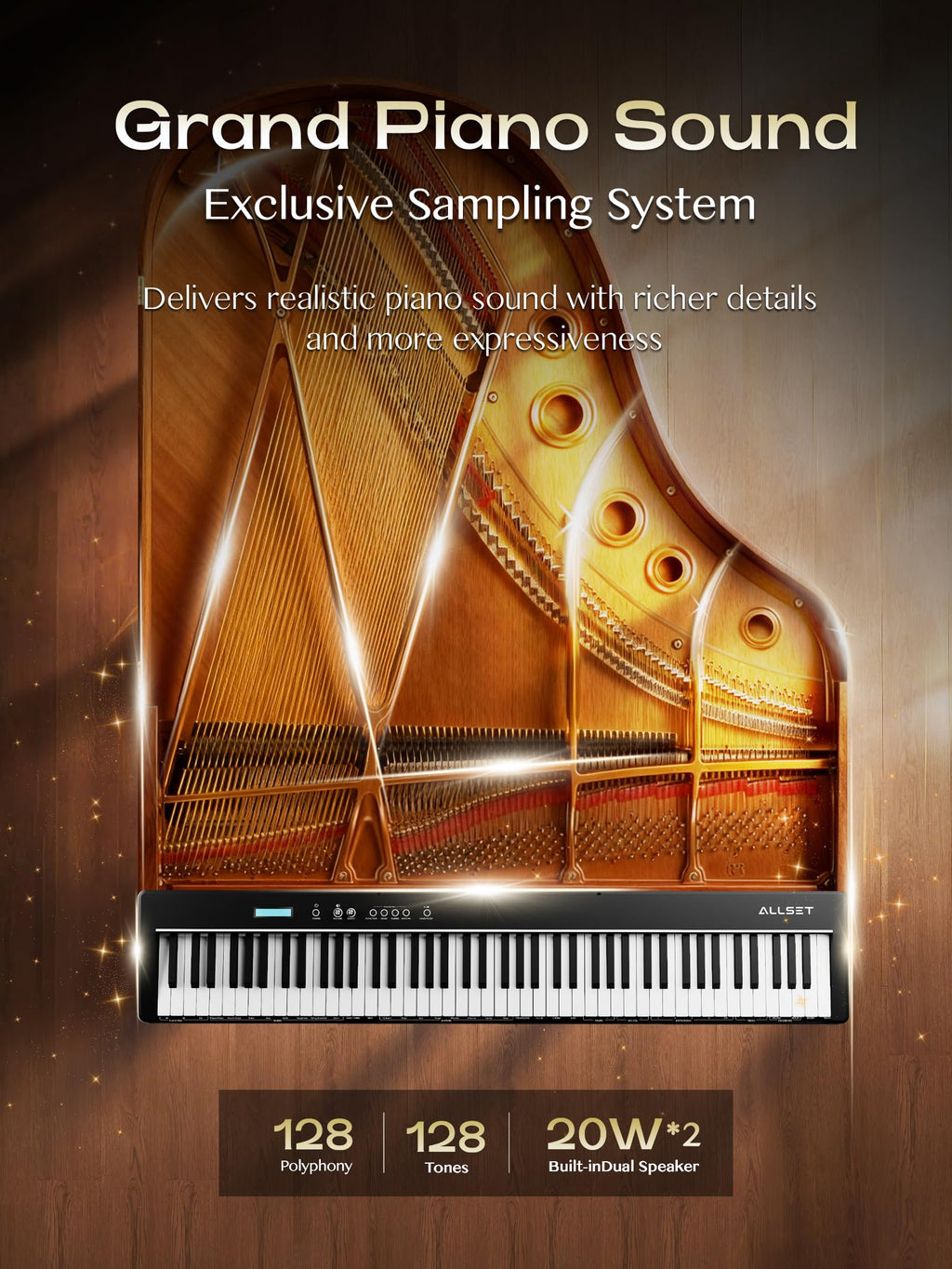 88-Key Weighted Action Digital Piano with Wooden Stand M383
