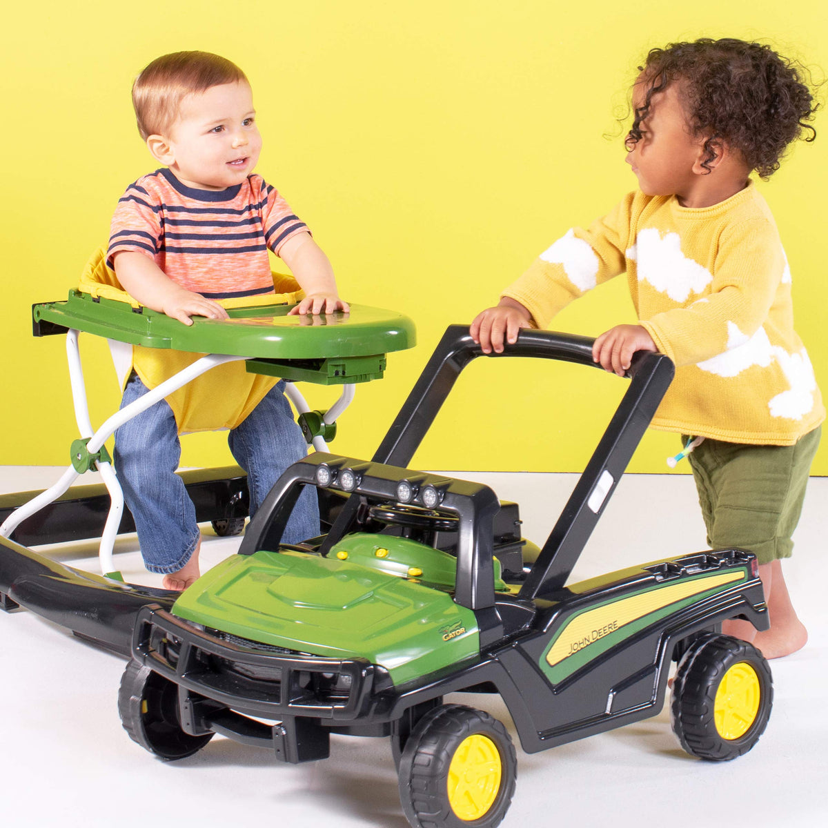 Green Baby Activity Center & Push Walker with Steering Wheel Toy D578
