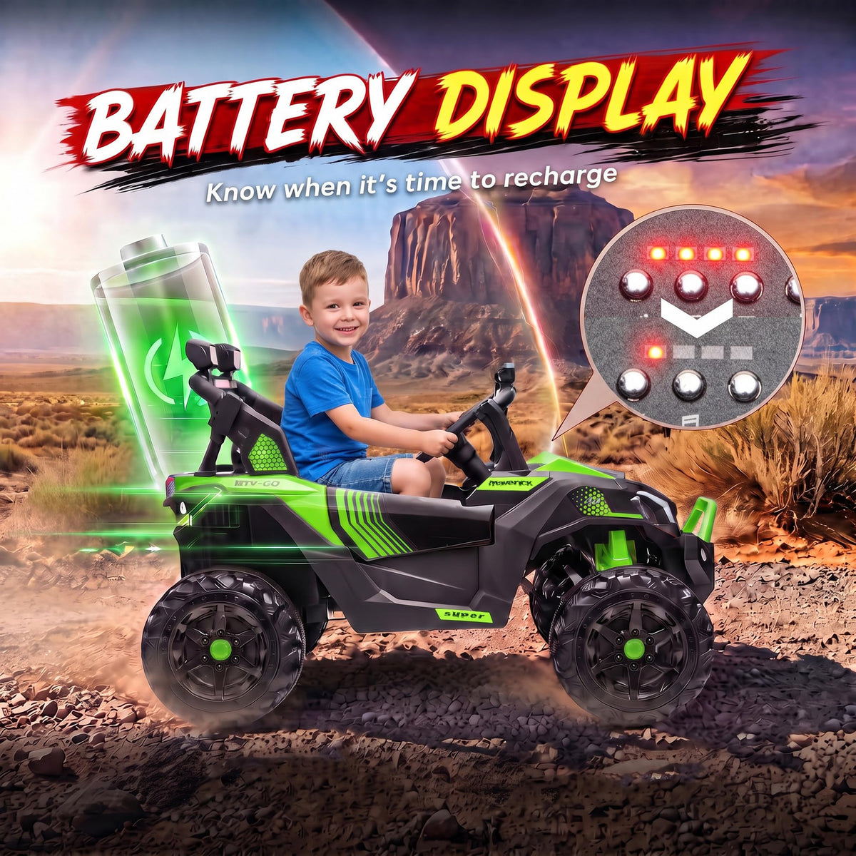 24V 2 Seater Ride On Truck Car Green B9358