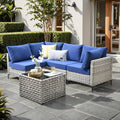 5 PCS Rattan Patio Conversation Set with Coffee Table G4435